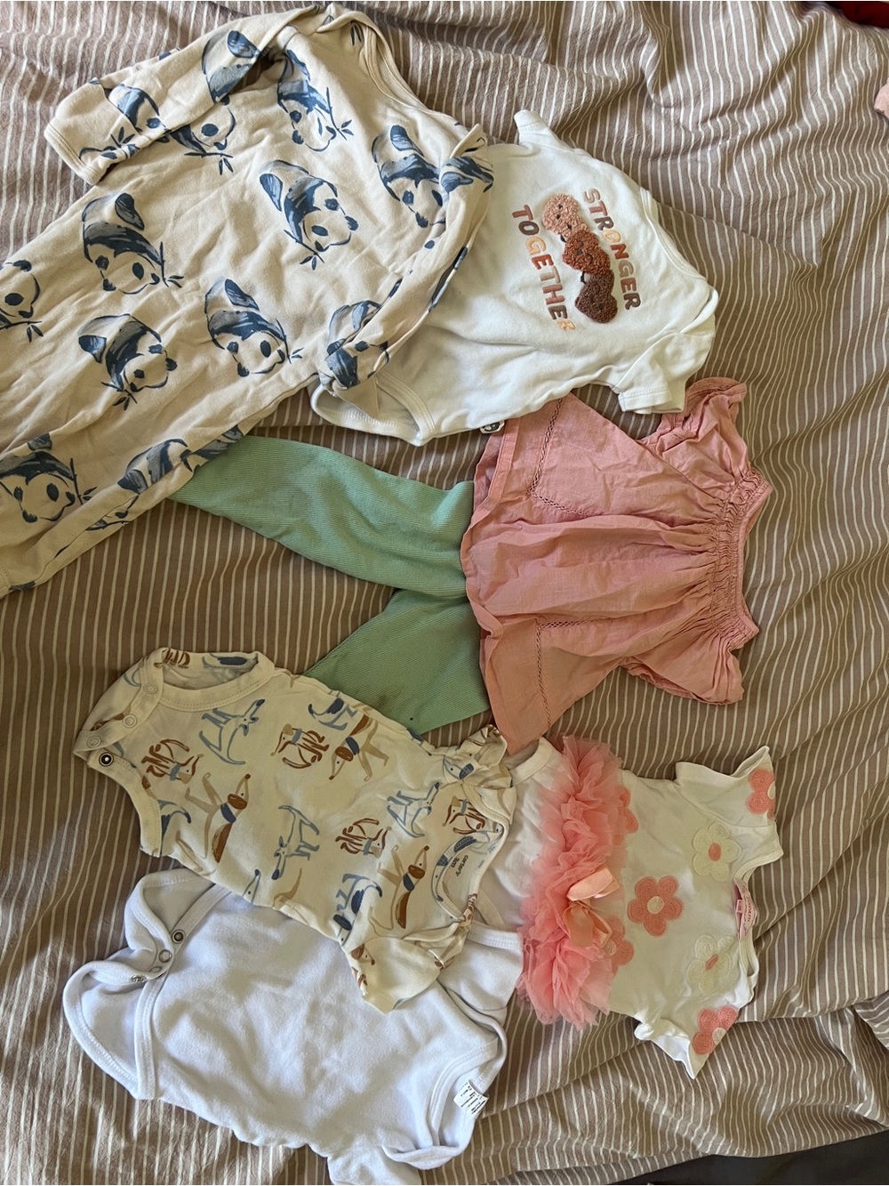 Baby Girl Mixed Onesie & Outfit Bundle - Pink, White, Mint & Floral